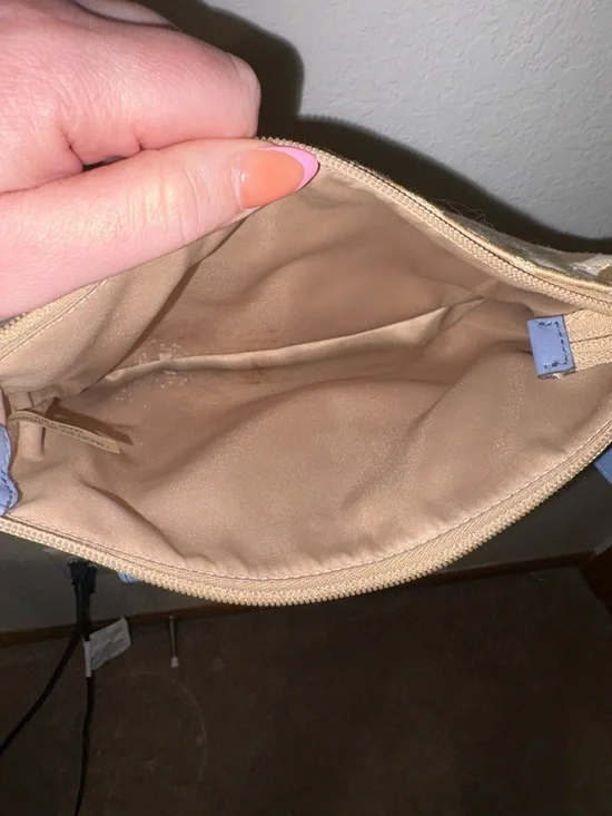 Coach Tan Signature Canvas Crossbody with Blue Trim - Picture 4 of 4